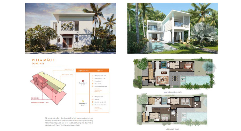 Mặt bằng điển hình biệt thự DUAL-KEY