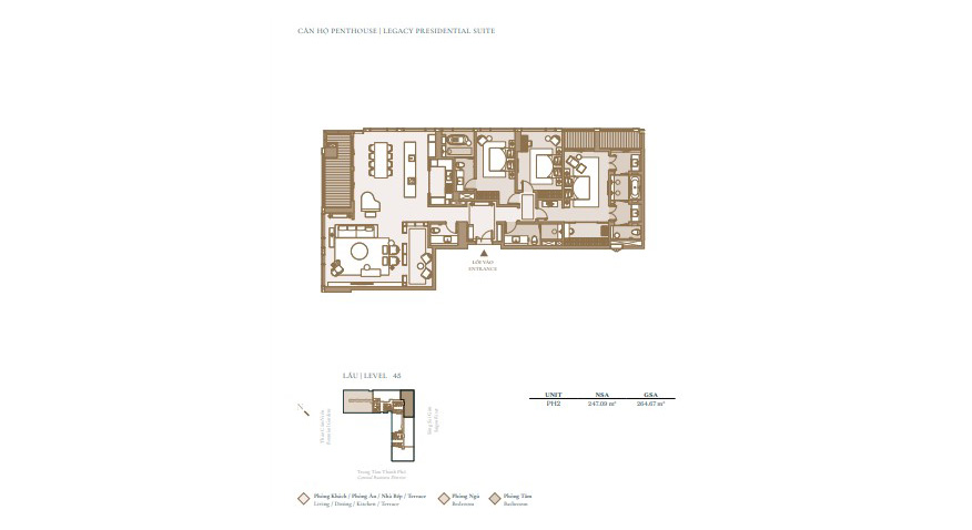 Mặt bằng căn hộ điển hình Penthouse Grand Marina Saigon