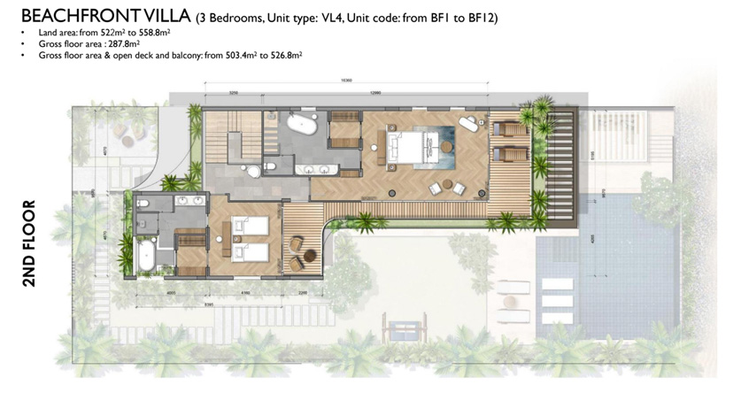 Mặt bằng điển hình Beachfront Villa