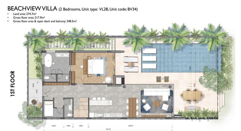 Mặt bằng điển hình Beachview Villa