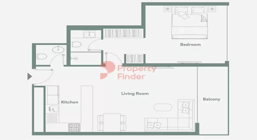 Mặt bằng căn hộ 1PN