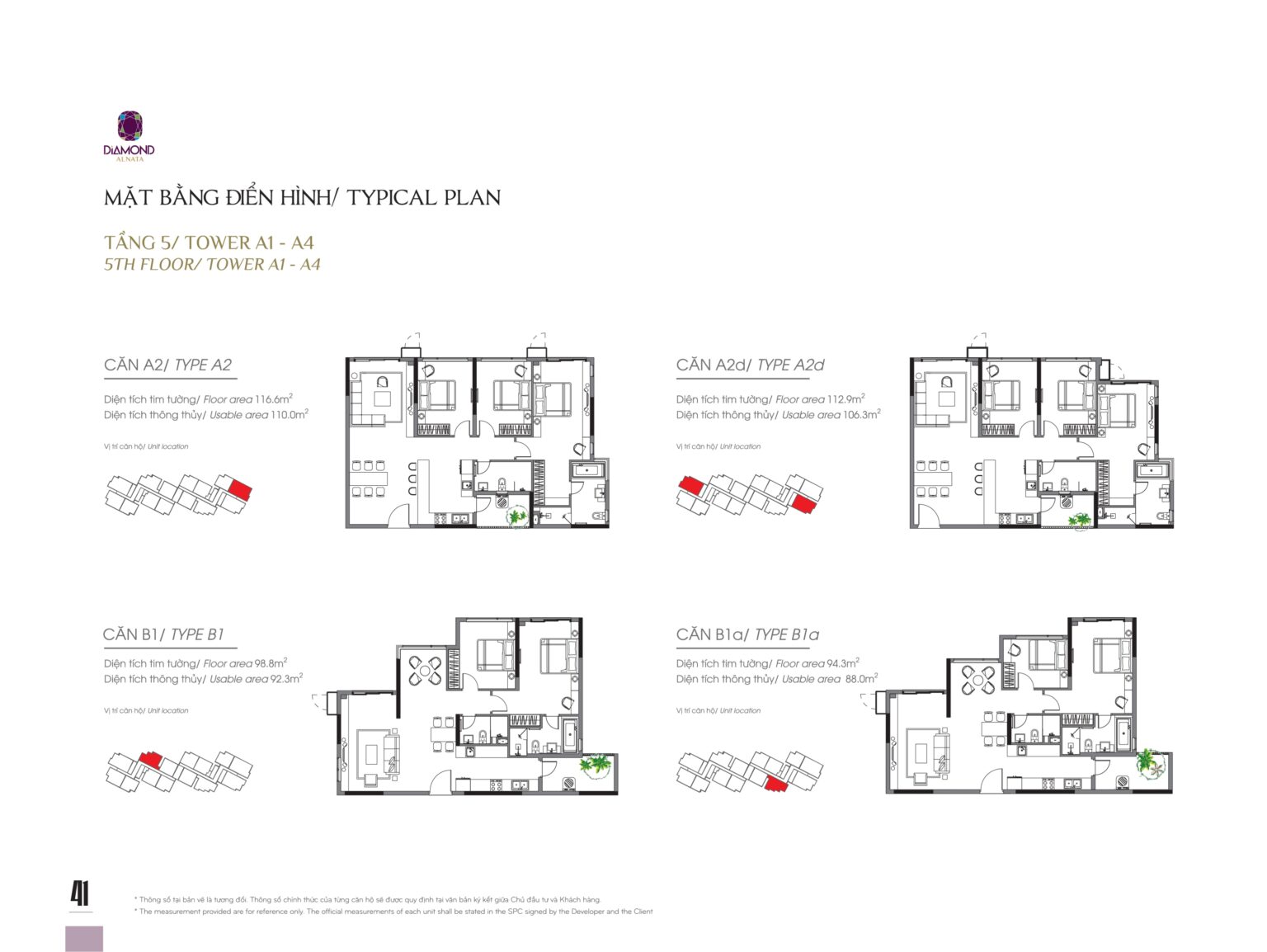 Mặt bằng căn hộ 3PN