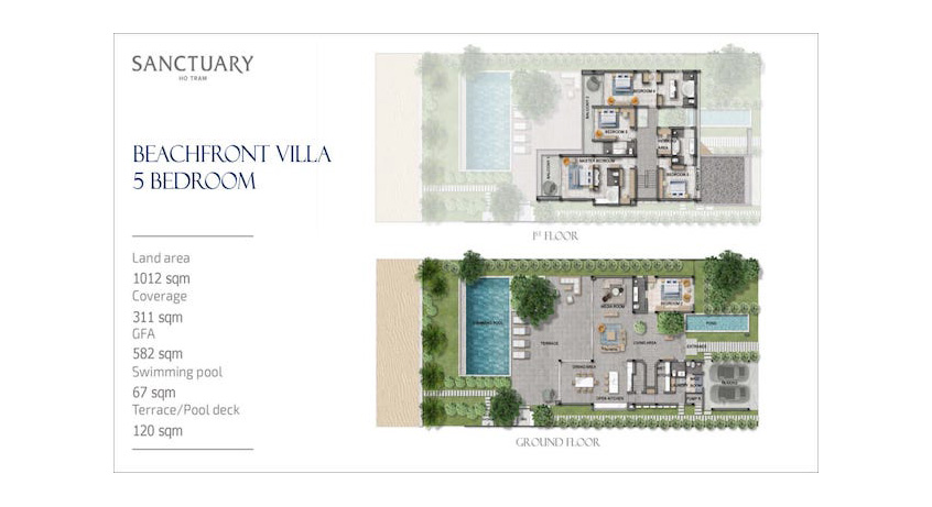 Mặt bằng biệt thự Beachfront Villa 5PN
