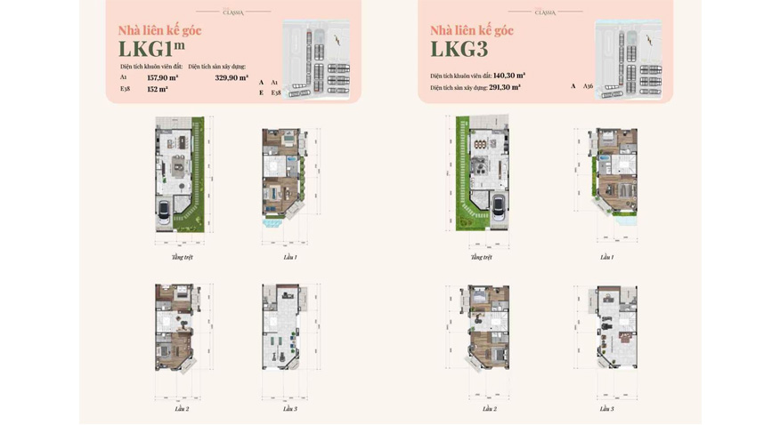 Mặt bằng nhà liên kế góc điển hình The Classia