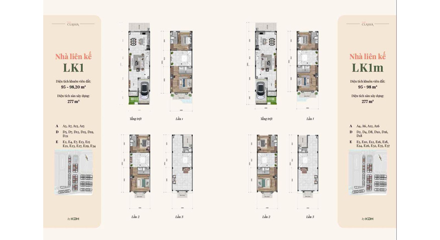 Mặt bằng nhà liên kế góc điển hình The Classia