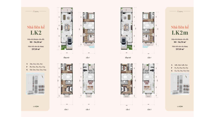 Mặt bằng nhà liên kế góc điển hình The Classia