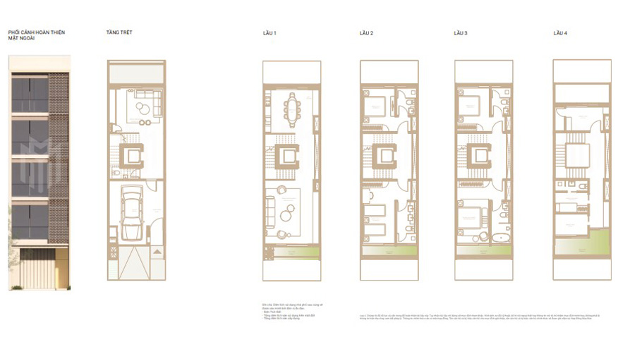 Mặt bằng nhà phố Soho loại 2A The Global City