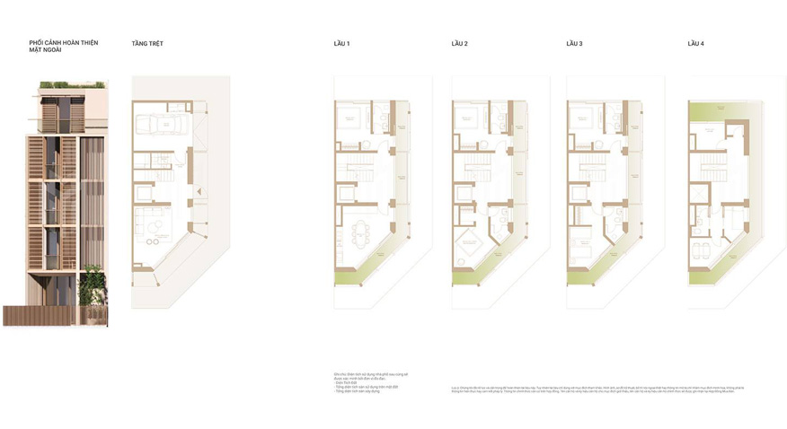 Mặt bằng nhà phố Soho loại 3C (căn góc) The Global City