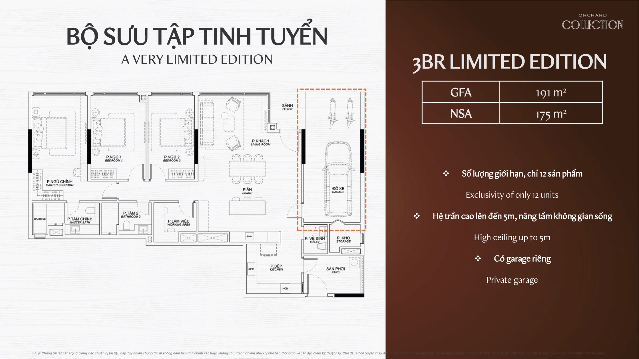 3 phòng ngủ tầng trệt có ô đậu xe riêng